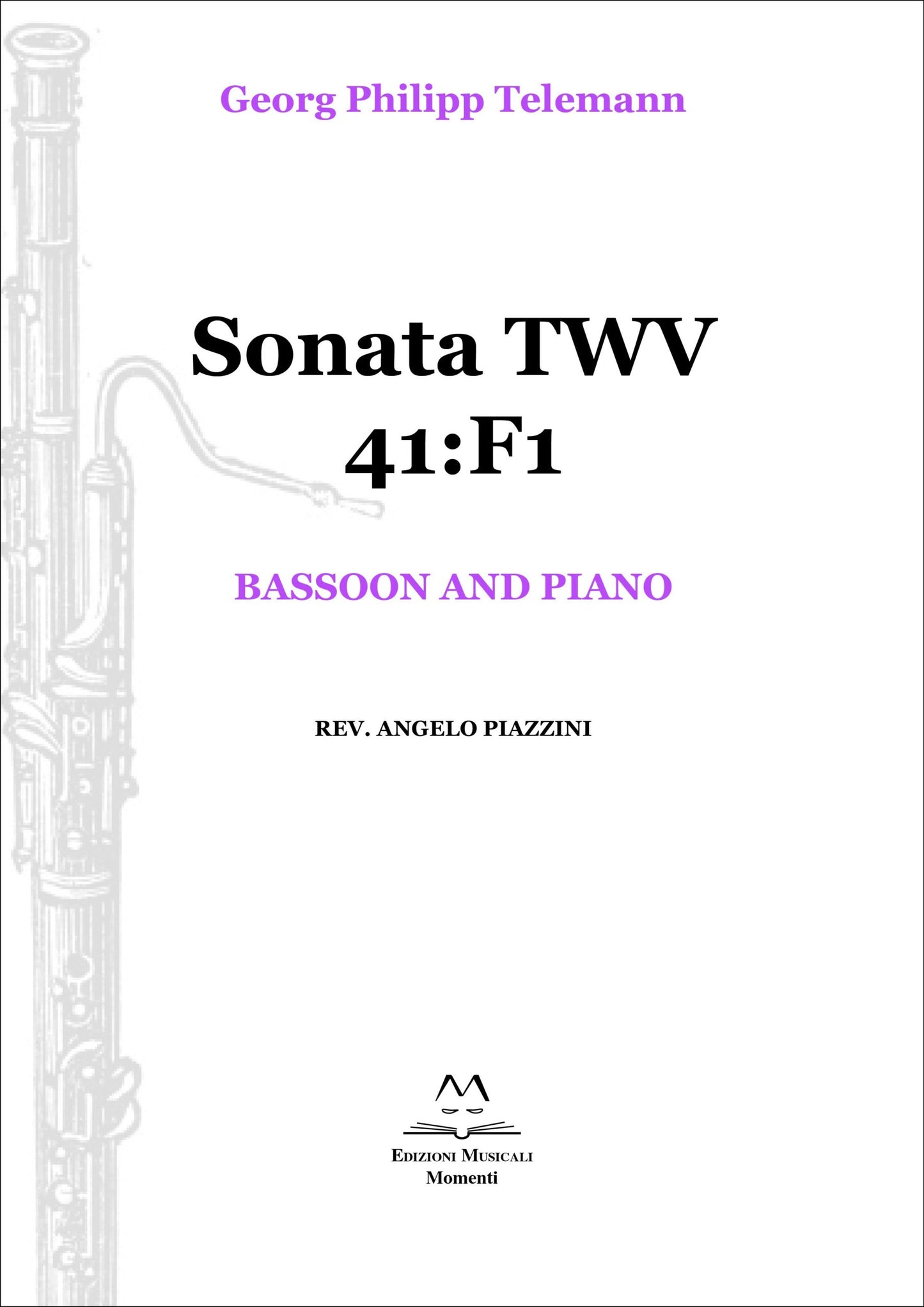 Sonata TWV 41:F1 - Bassoon and piano rev. Angelo Piazzini